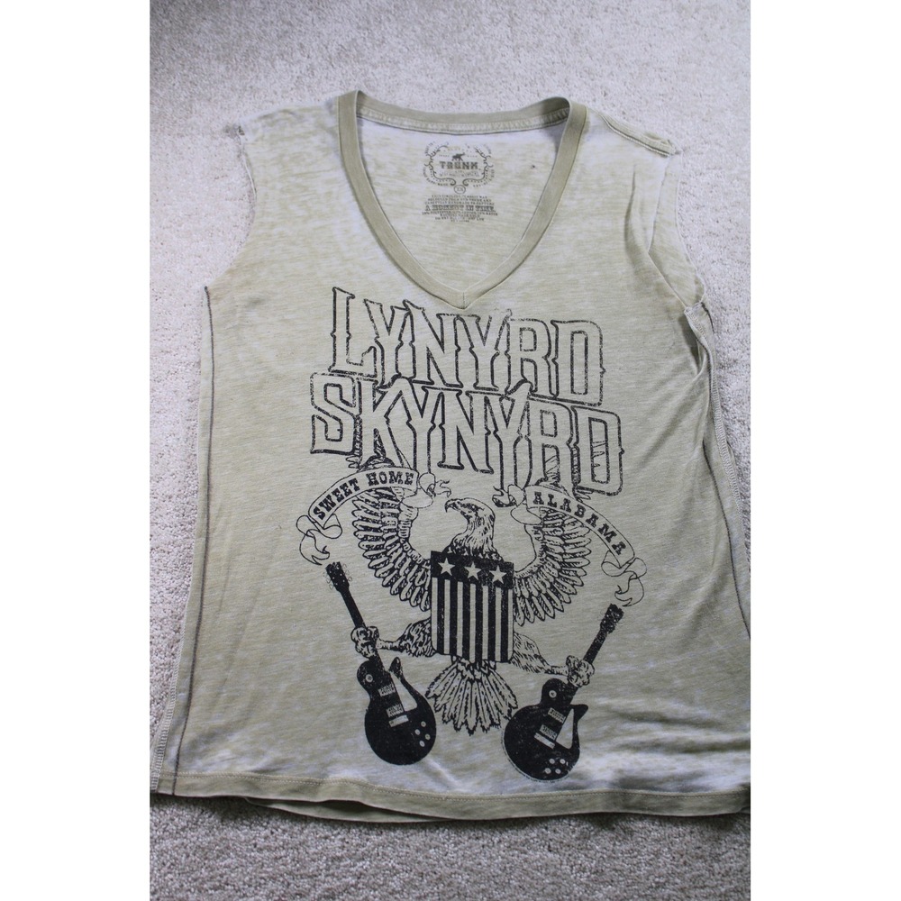 Lynyrd Skynyrd Shirt Womens Large Beige‎ Trunk Ltd Sweet Home Alabama Eagle Tee